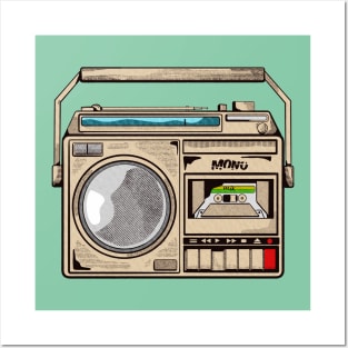 Retro mono cassette player Posters and Art